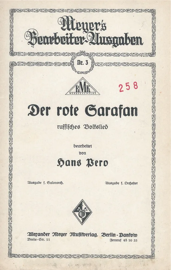 Cover for Hans Pero | Der rote Sarafan | Violin
