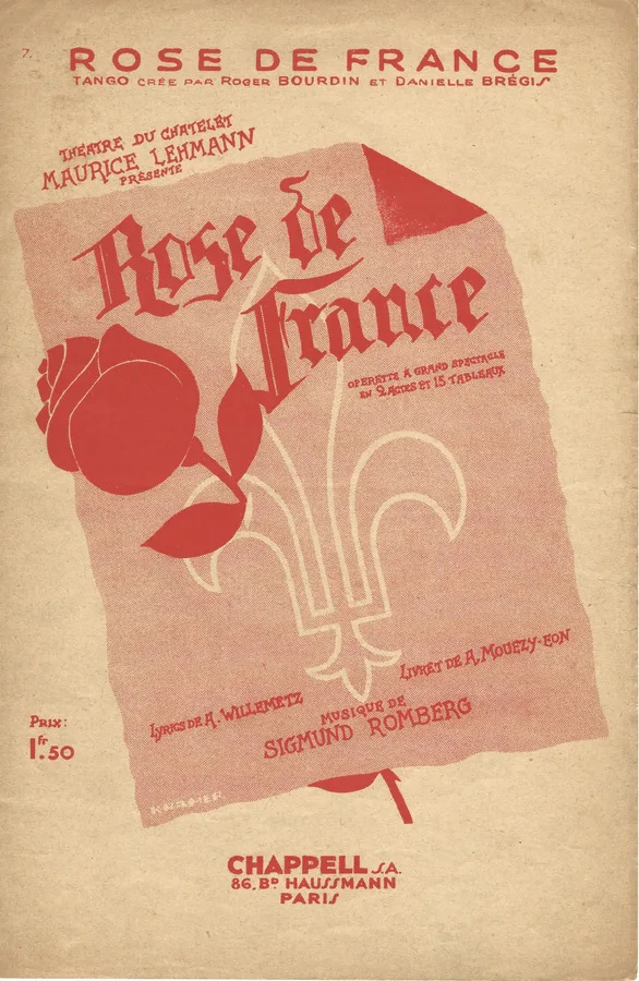 Cover for Sigmund Romberg | Rose de France | Chanson