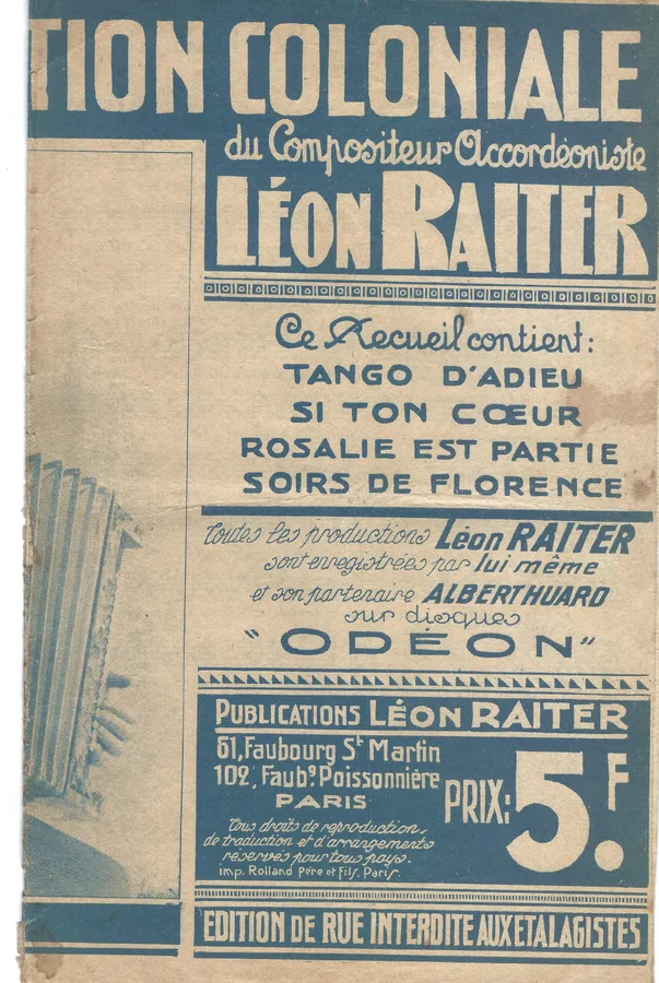 Cover for Leon Raiter | Tango d'Adieu | Chanson