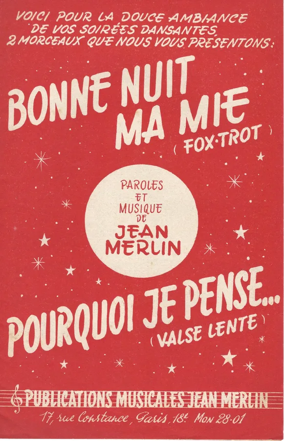 Cover for Jean Merlin | Bonne nuit ma mie | Piano