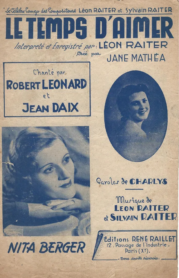 Cover for Leon Raiter | Sylvain Raiter | Charlys | Le Temps d'Aimer | Chanson