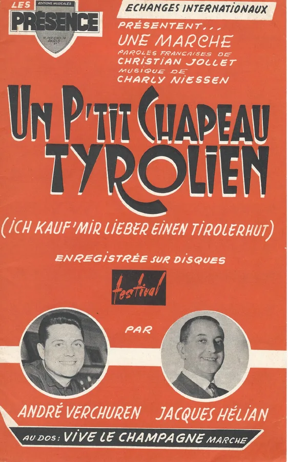 Cover for Charly Niessen | Un p'tit chapeau Tyrolien | Piano
