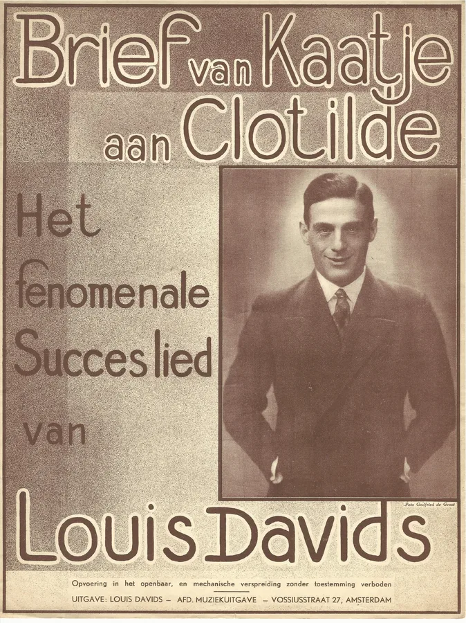 Cover for Louis Davids | Margie Morris | Brief van Kaatje aan Clotilde | Piano | Vocals