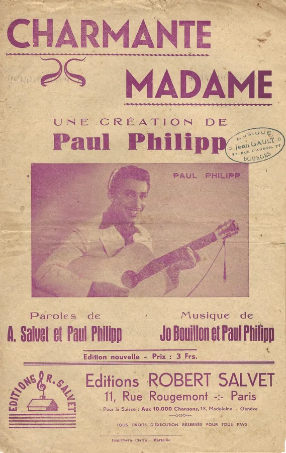 Cover for Paul Philippe | Jo Bouillon | Charmante Madame | Chanson