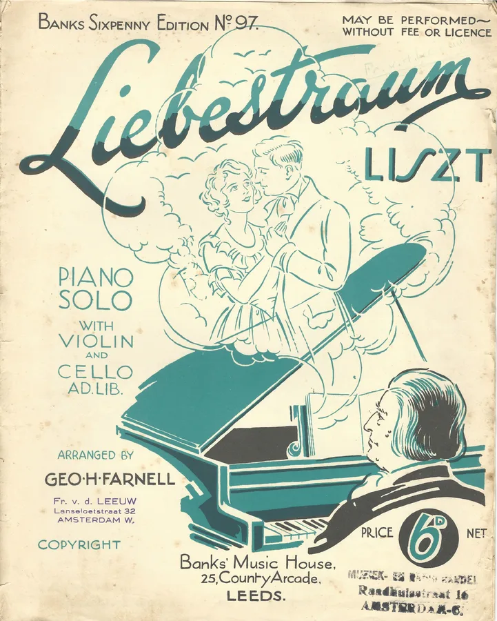 Cover for Franz Liszt | Leo Delibes | Liebestraum | Piano | Cello | Violin