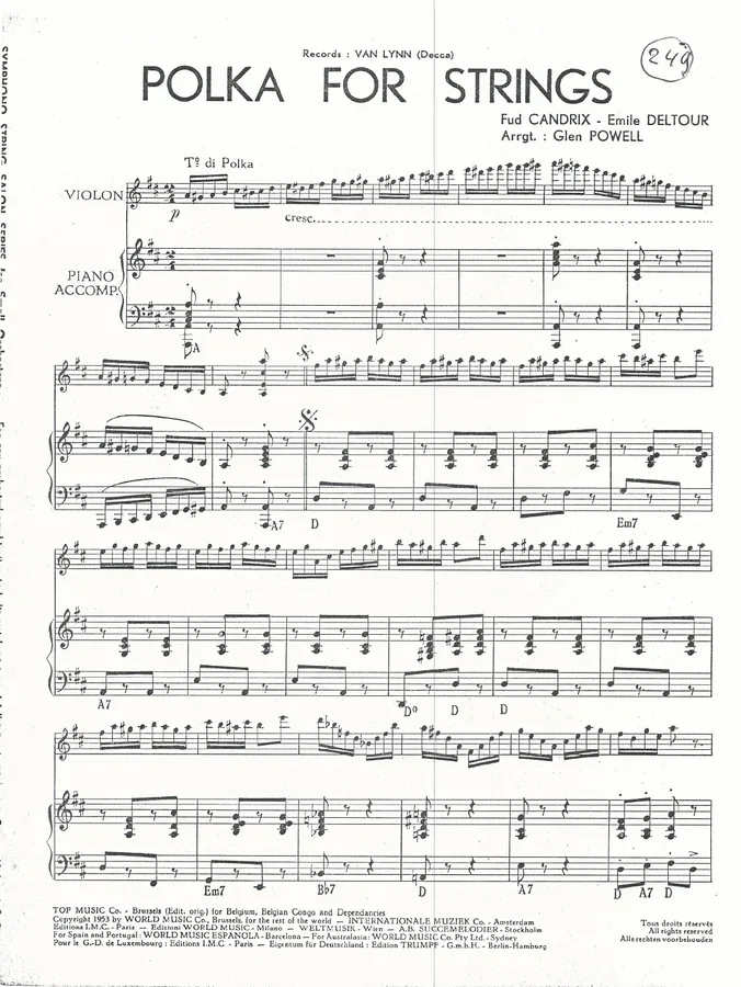 Cover for Fud Candrix | Emile Deltour | Polka for Strings | Piano