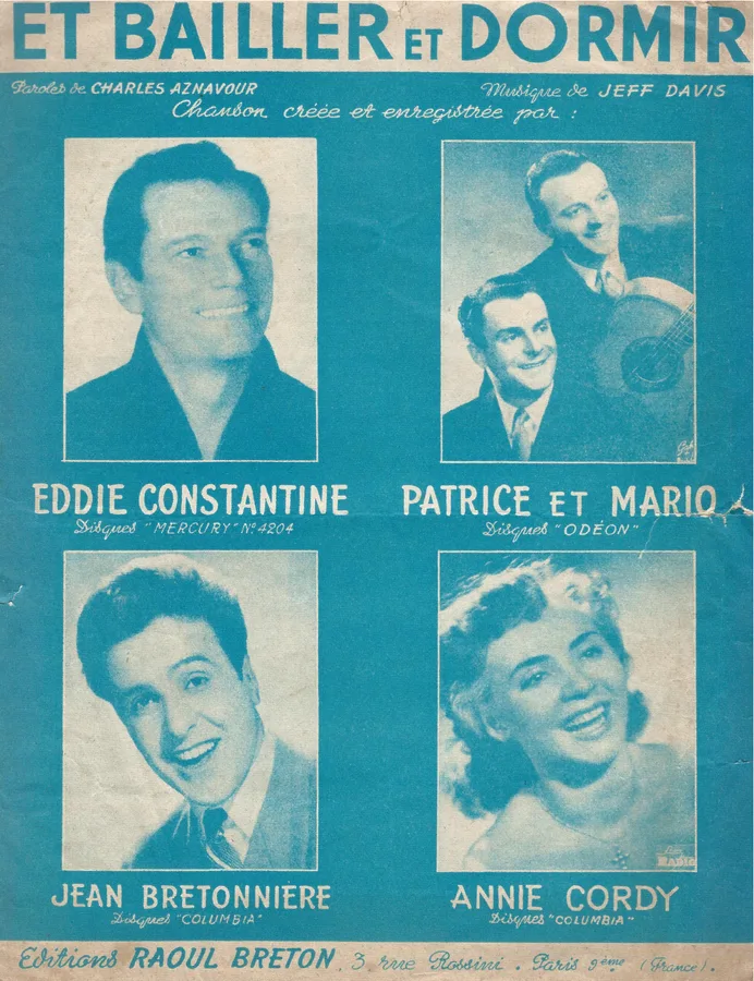 Cover for Eddie Constantine | Jeff Davis | Et Bailler et Dormir | Chanson