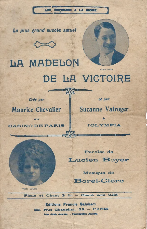 Cover for Maurice Chevalier | C. Borel-Clerc | La Madelon de la Victoire | Chanson