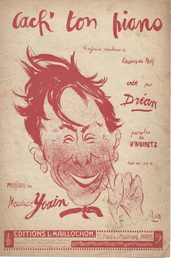 Cover for Maurice Yvain | Willemetz | Cach ton piano | Chant | Vocals