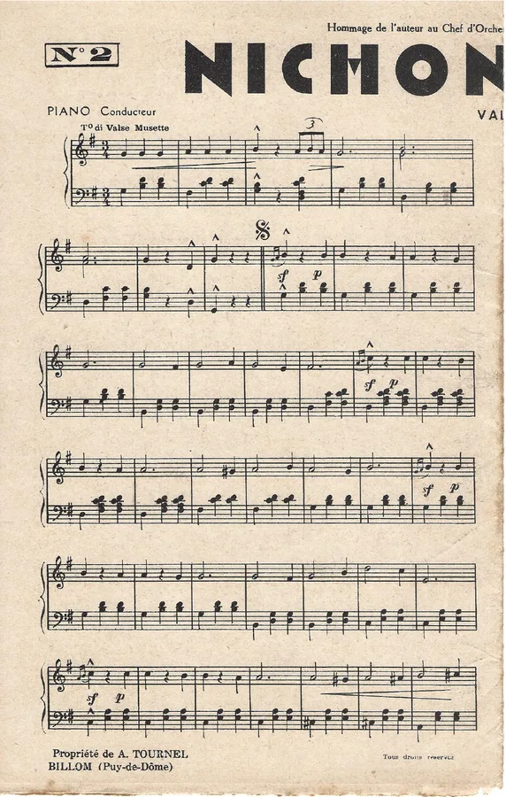 Cover for Armand Tournel | Nichonnette | Piano