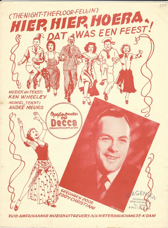 Cover for Eddy Christiani | Ken Wheeley | The night the floor fell in | Hiep Hiep Hoera