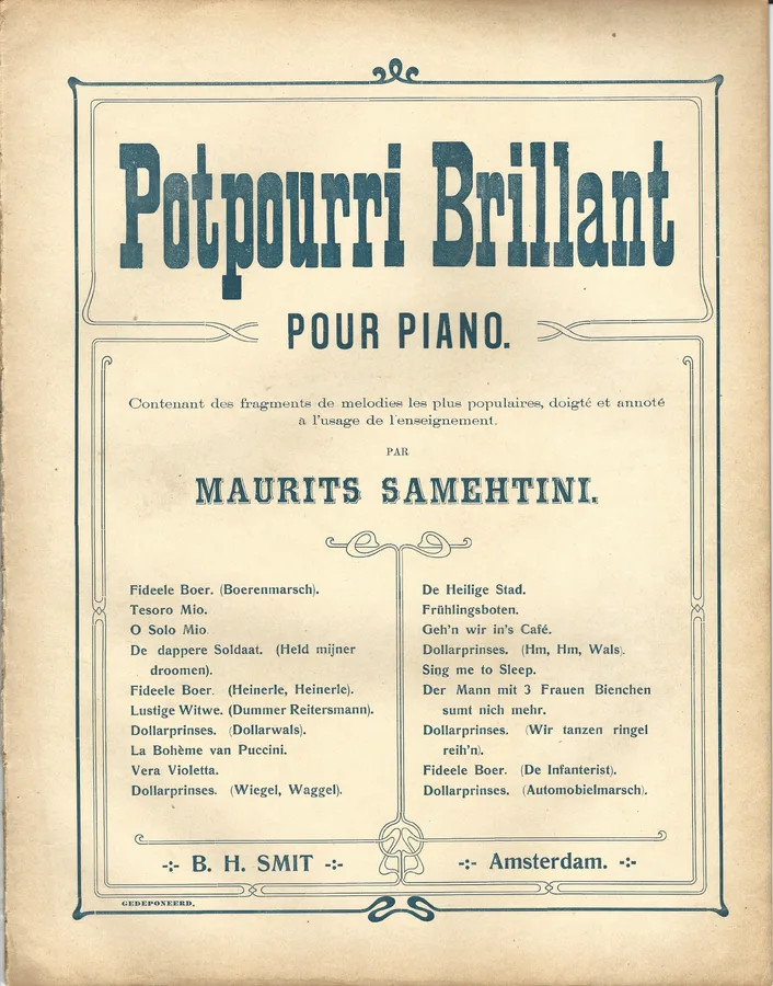 Cover for Potpourri Brillant | Maurits Samehtini | Piano