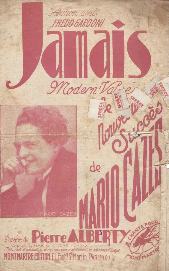Cover for Mario Cazes | Fredo Gardoni | Jamais | Chanson