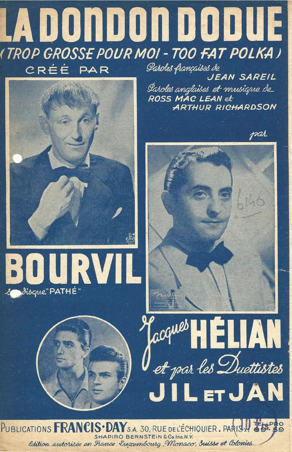 Cover for Ross Mac Lean | Arthur Richardson | Bourvil | La Dondon Dodue | Too Fat Polka