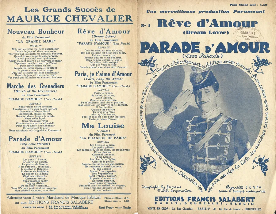 Cover for Victor Schertzinger | Reve d'amour | Dream Lover | Chanson