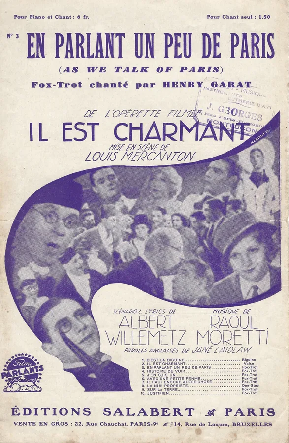 Cover for Henry Garat | Raoul Moretti | En parlant un peu de Paris | Chanson