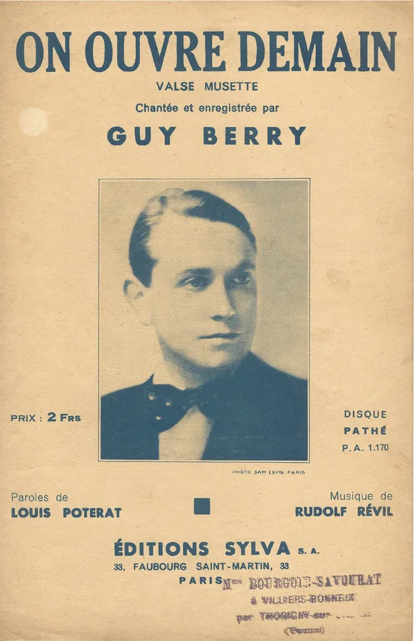 Cover for Rudolf Revil | Guy Berry | On ouvre demain | Chanson