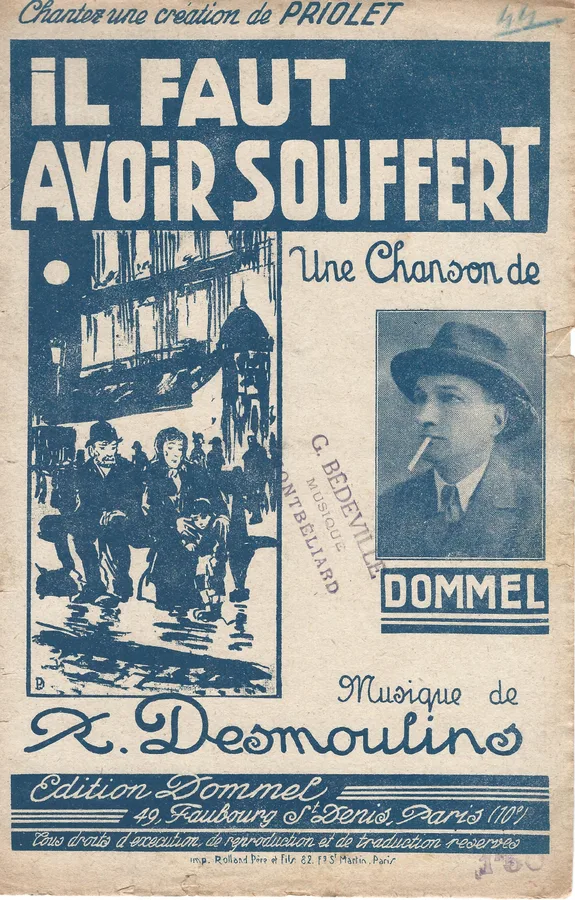 Cover for R. Desmoulins | Il faut avoir souffert | Chanson