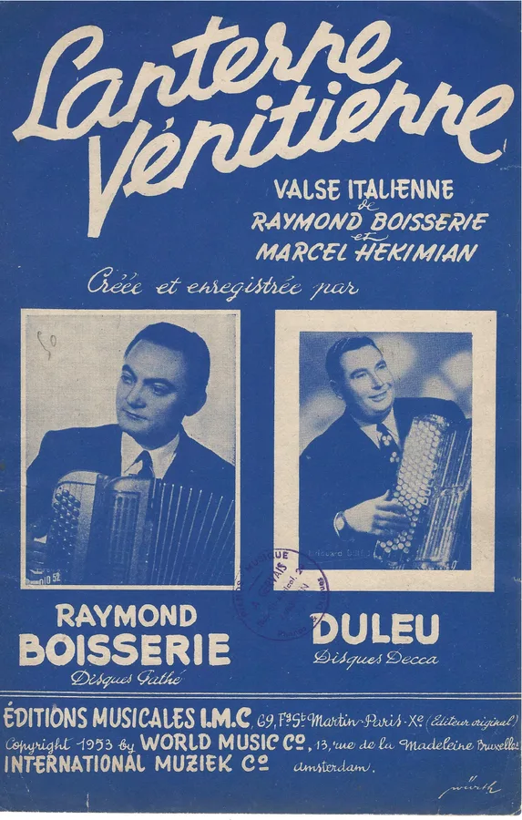 Cover for Raymond Boisserie | Marcel Hekimian | Lanterne Venitienne | Piano | Accordeon