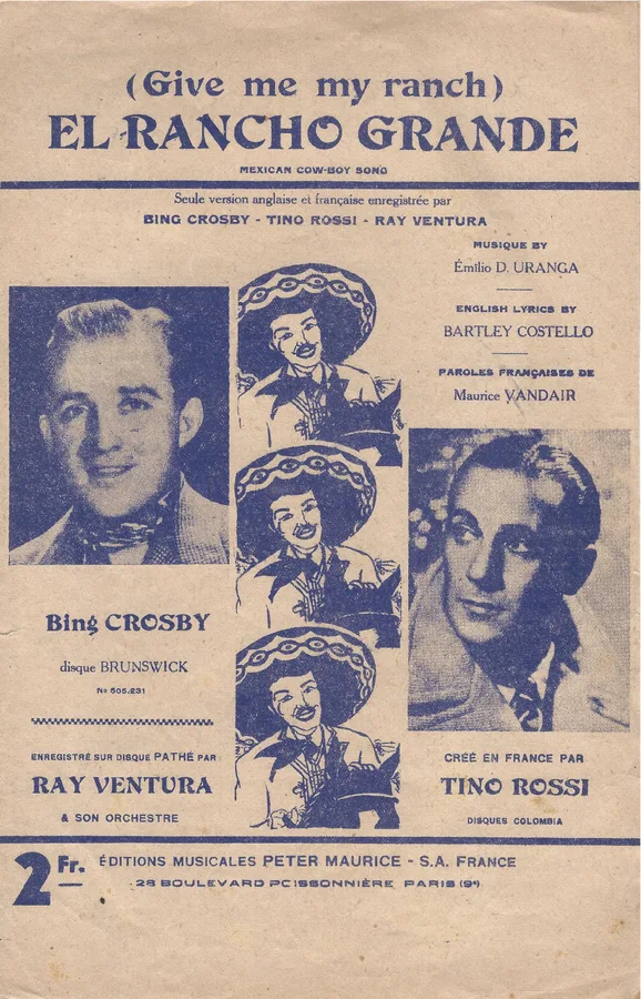 Cover for Tino Rossi | Emilio d'Uranga | Bing Crosby | El Rancho Grande | Chanson