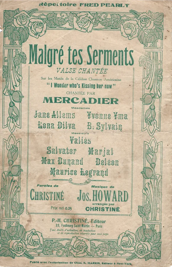Cover for Jos Howard | Henri Christiné | Malgre tes Serments | Chanson