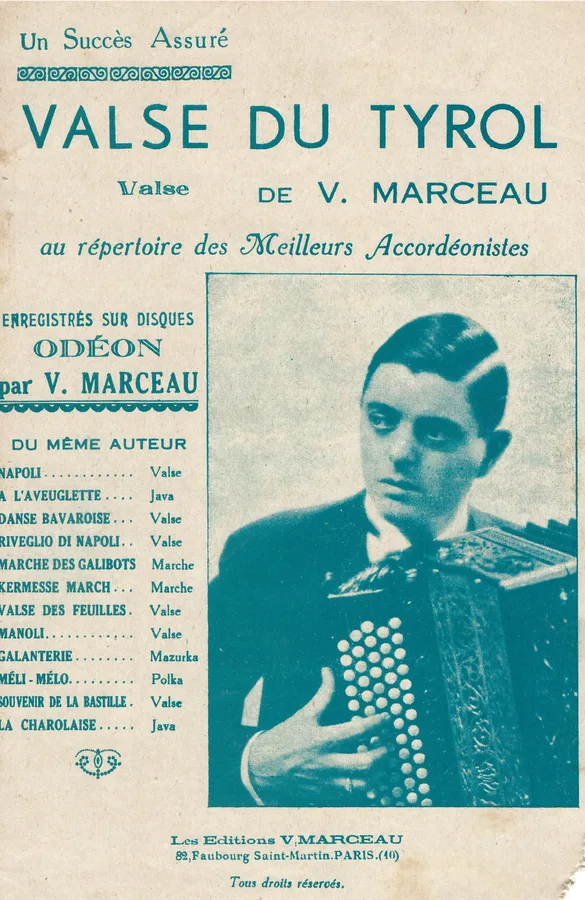 Cover for V. Marceau | Valse du Tyrol | Accordion