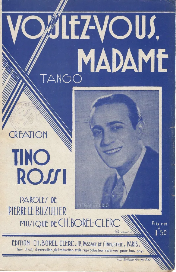 Cover for Tino Rossi | Ch. Borel-Clerc | Voules vous madame | Chanson