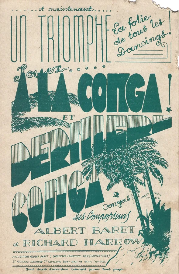 Cover for Albert Baret | Richard Harrow | A La Conga | Piano part