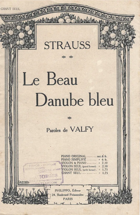 Cover for Johann Strauss | Valfy | Le Beau Danube bleu | Chanson