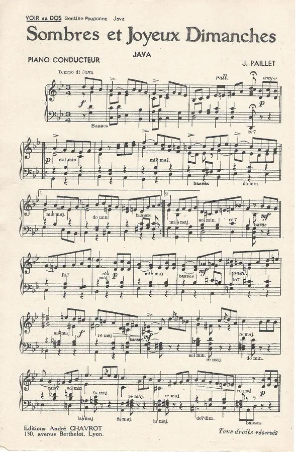 Cover for J. Paillet | Sombres et Joyeux Dimanches | Orchestra