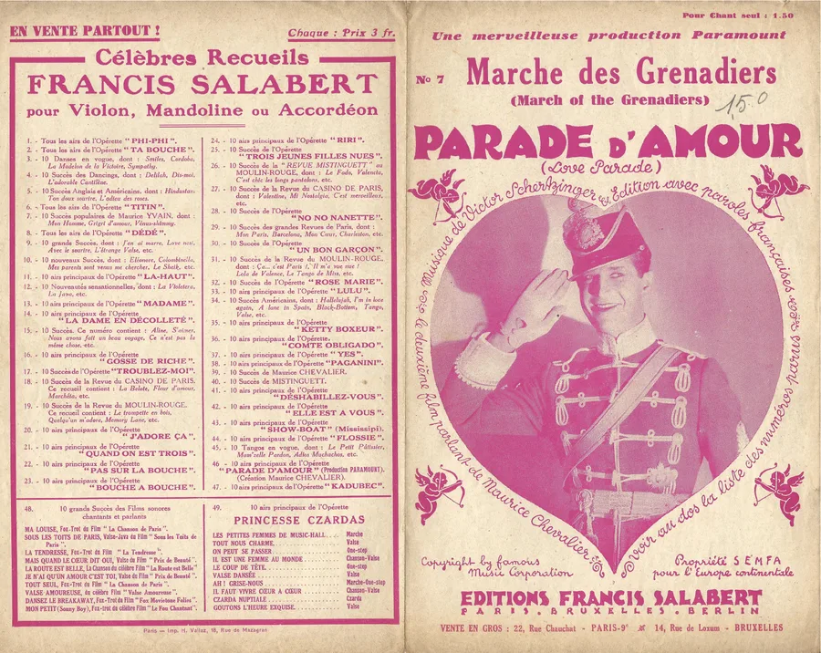 Cover for Victor Schertzinger | Marche des Grenadiers | Chanson