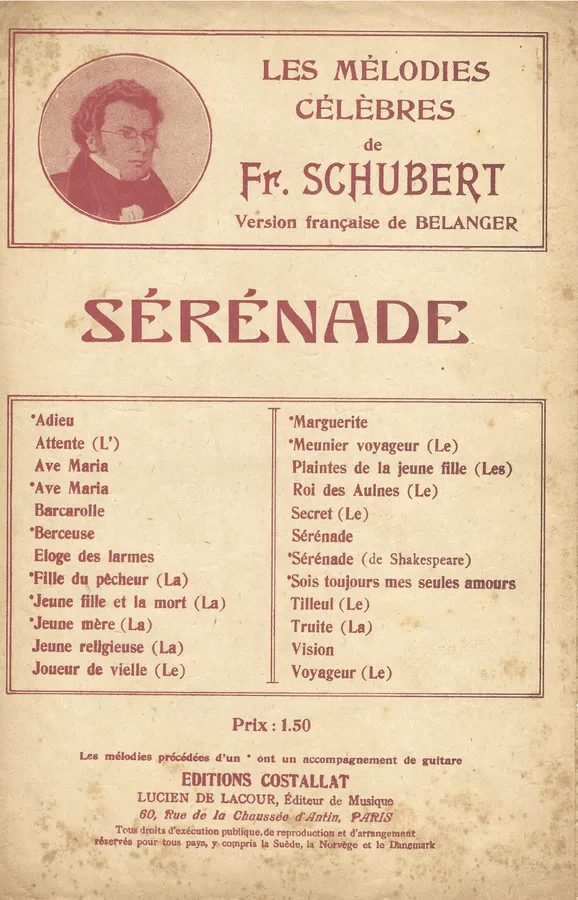 Cover for Franz Schubert | Serenade | Vocals | Guitar