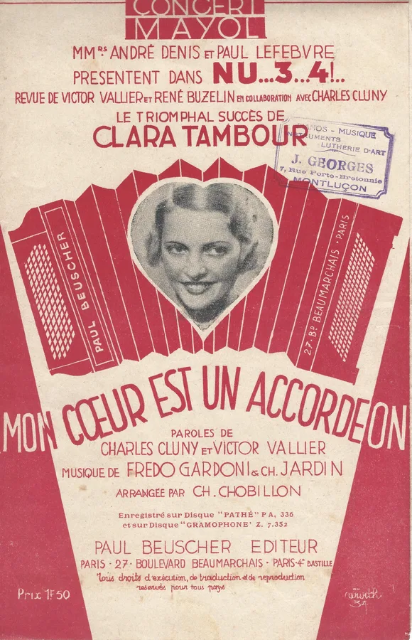 Cover for Clara Tambour | Fredo Gardoni | Mon Coeur est un Accordeon | Chanson
