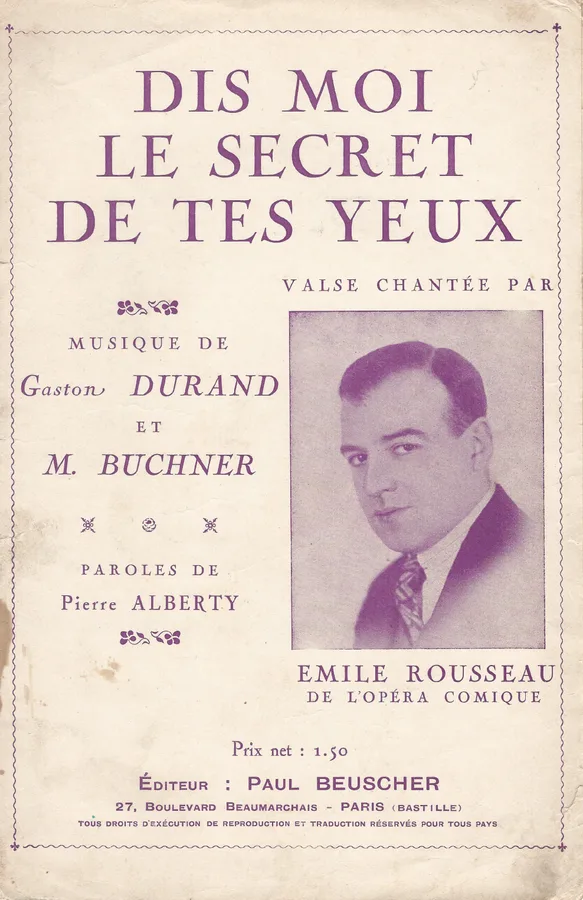 Cover for Gaston Durand | Emile Rousseau | Dis moi le secret de tes yeux | Chanson