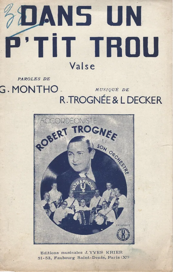 Cover for Robert Trognee | L. Decker | Dans un p'tit trou | Accordion | Piano