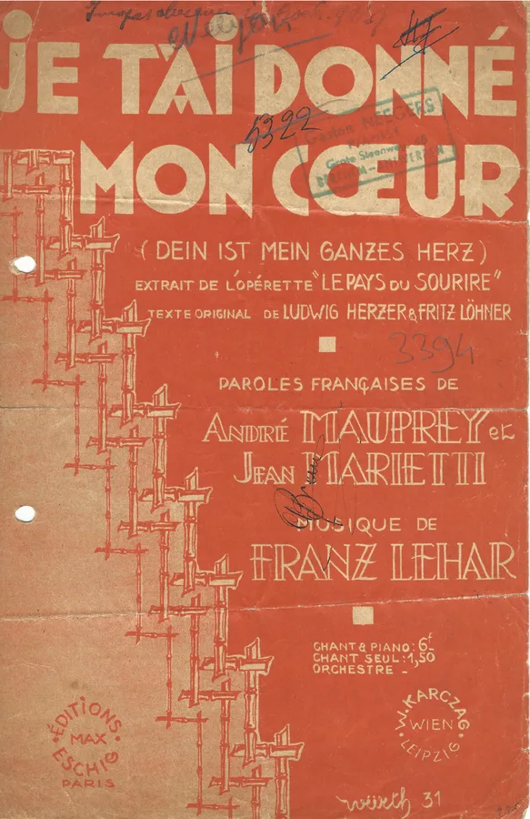 Cover for Franz Lehar | Je t'ai donne mon coeur | Accordeon edition