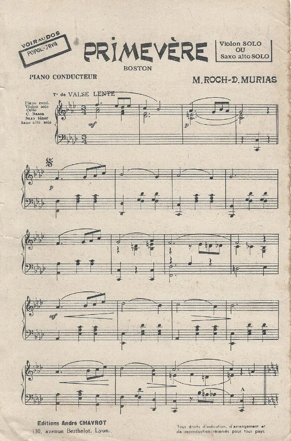 Cover for M. Roch | D. Murias | Primevere | Orchestra