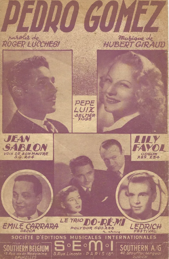 Cover for Hubert Giraud | Jean Sablon | Lily Fayol | Pedro Gomez | Chanson