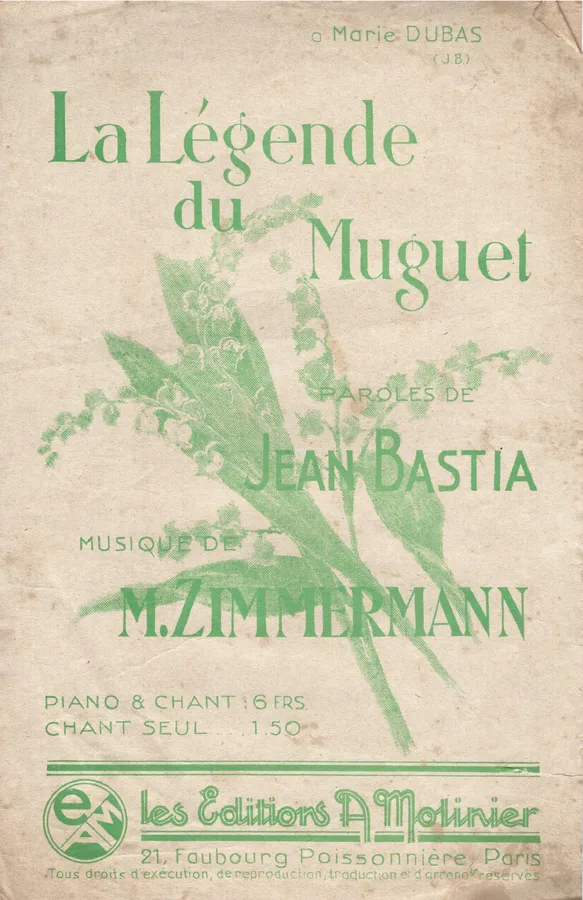 Cover for Marie Dubas | M. Zimmermann | La Legende du Muguet | Chanson
