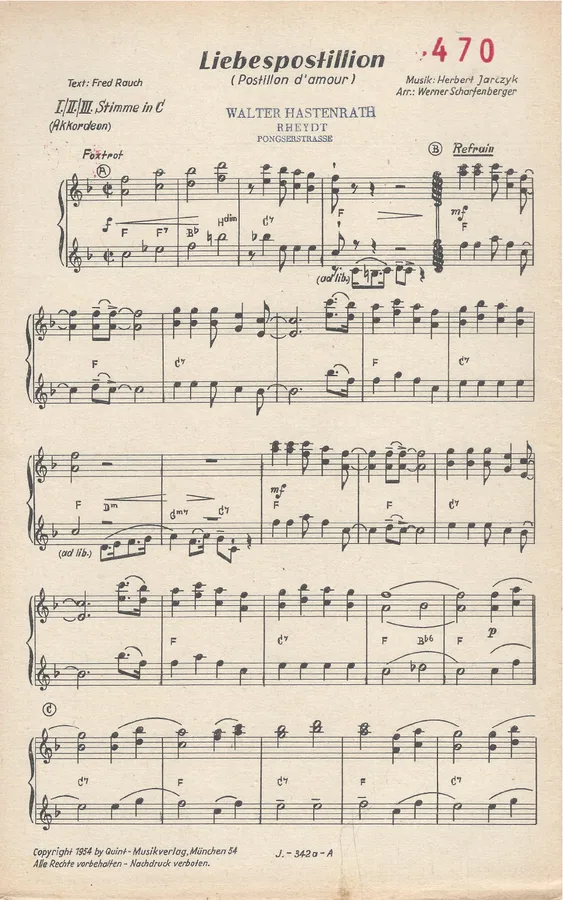 Cover for Herbert Jarczyk | Werner Scharfenberger | Liebespostillion | Accordion