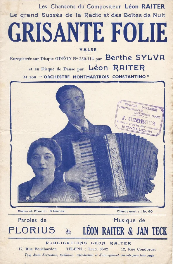 Cover for Berthe Sylva | Leon Raiter | Grisante Folie | Chanson