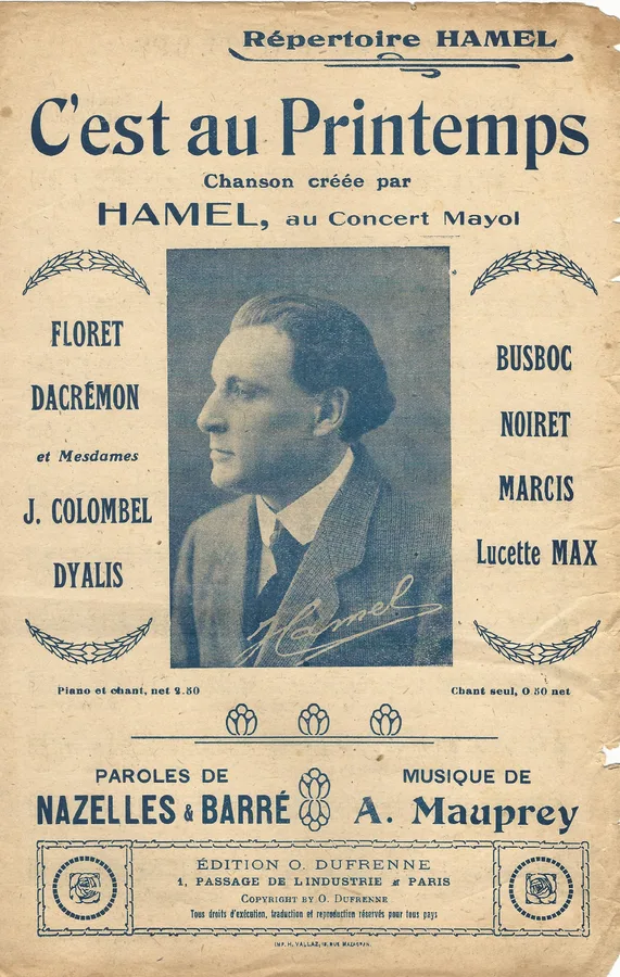 Cover for Hamel | A. Mauprey | C'est au Printemps | Chanson | Vocals