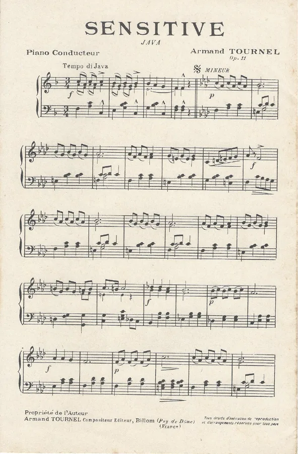 Cover for Armand Tournel | Sensitive | Piano