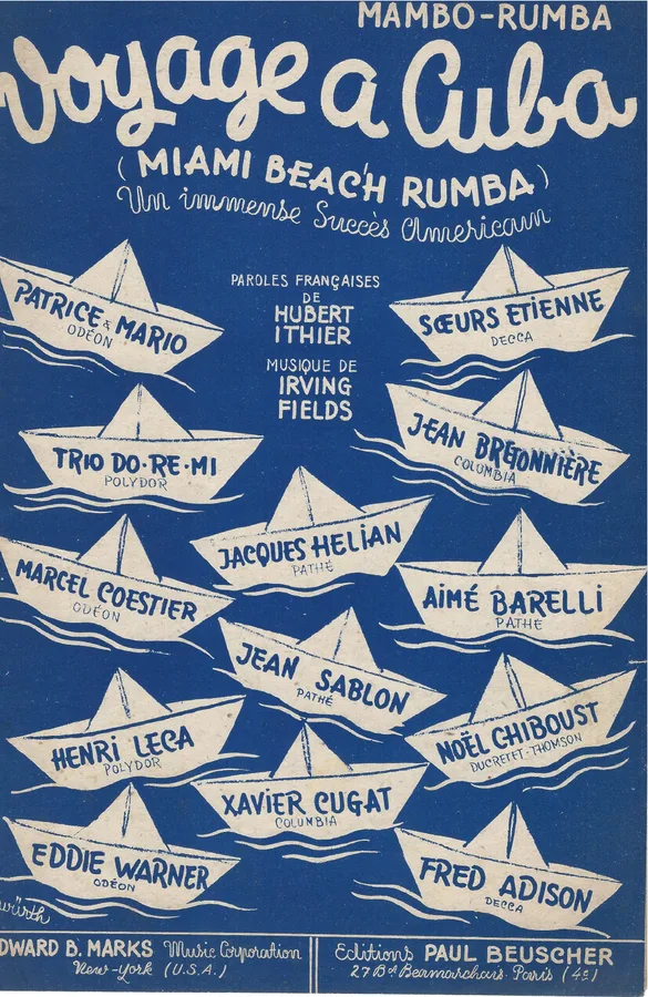 Cover for Jacques Helian | Jean Sablon | Irving Fields | Voyage a Cuba