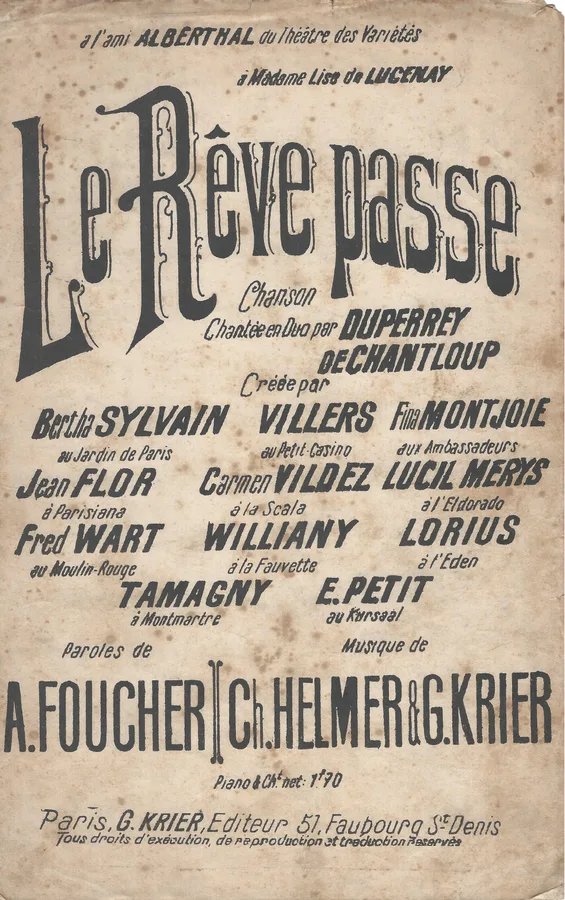 Cover for Ch. Helmer | G. Krier | Le Reve Passe | Chanson | Vocals