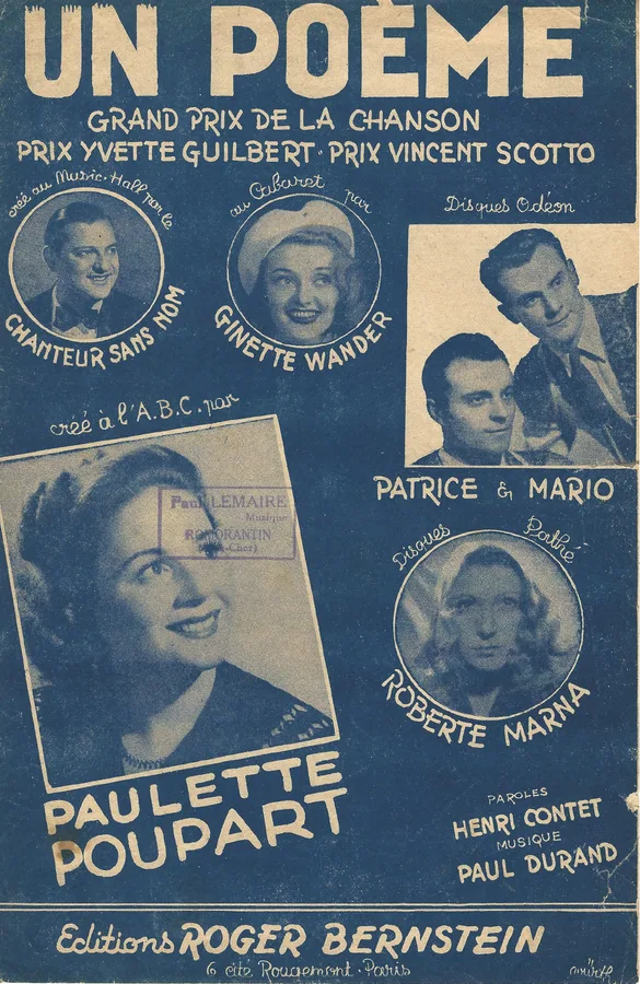 Cover for Paul Durand | Patrice et Mario | Un Poeme | Vocals