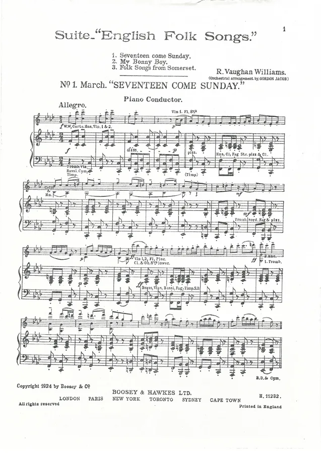 Cover for Ralph Vaughan Williams | Suite English Folk Songs | Piano