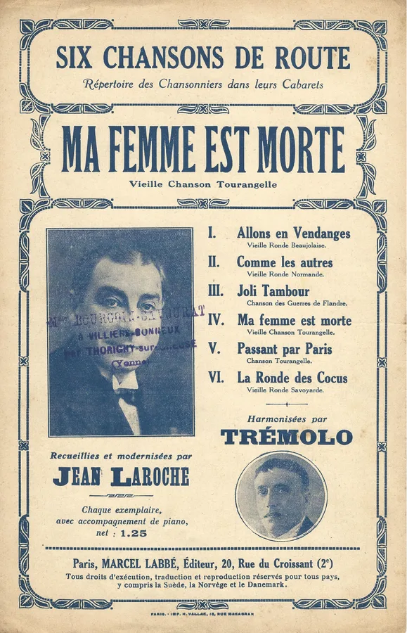 Cover for Jean Laroche | Tremolo | Ma femme est morte | Piano | Vocals