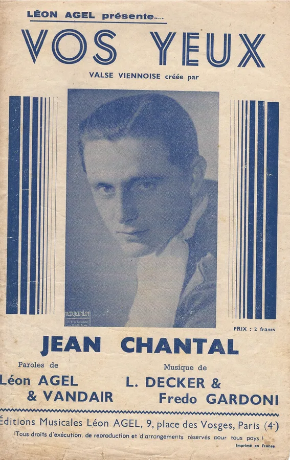 Cover for Fredo Gardoni | Jean Chantal | Vos Yeux | Accordion | Vocals