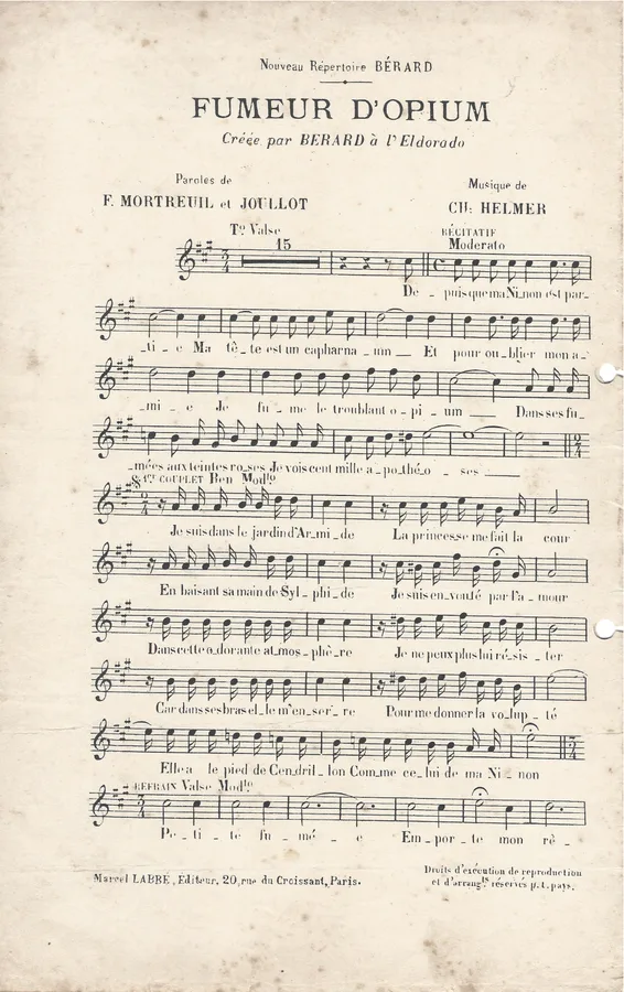 Cover for Berard | Ch. Helmer | Fumeur d'Opium | Chanson